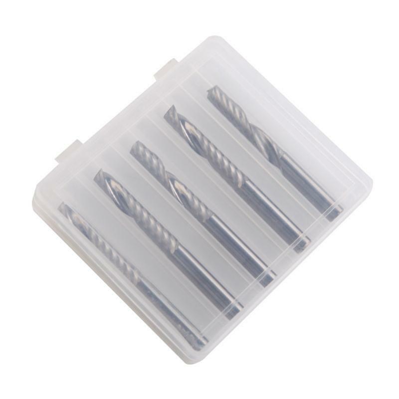 5 Pcs Straight Electric Wood Milling Spiral Cutter Solid Carbide Woodworking