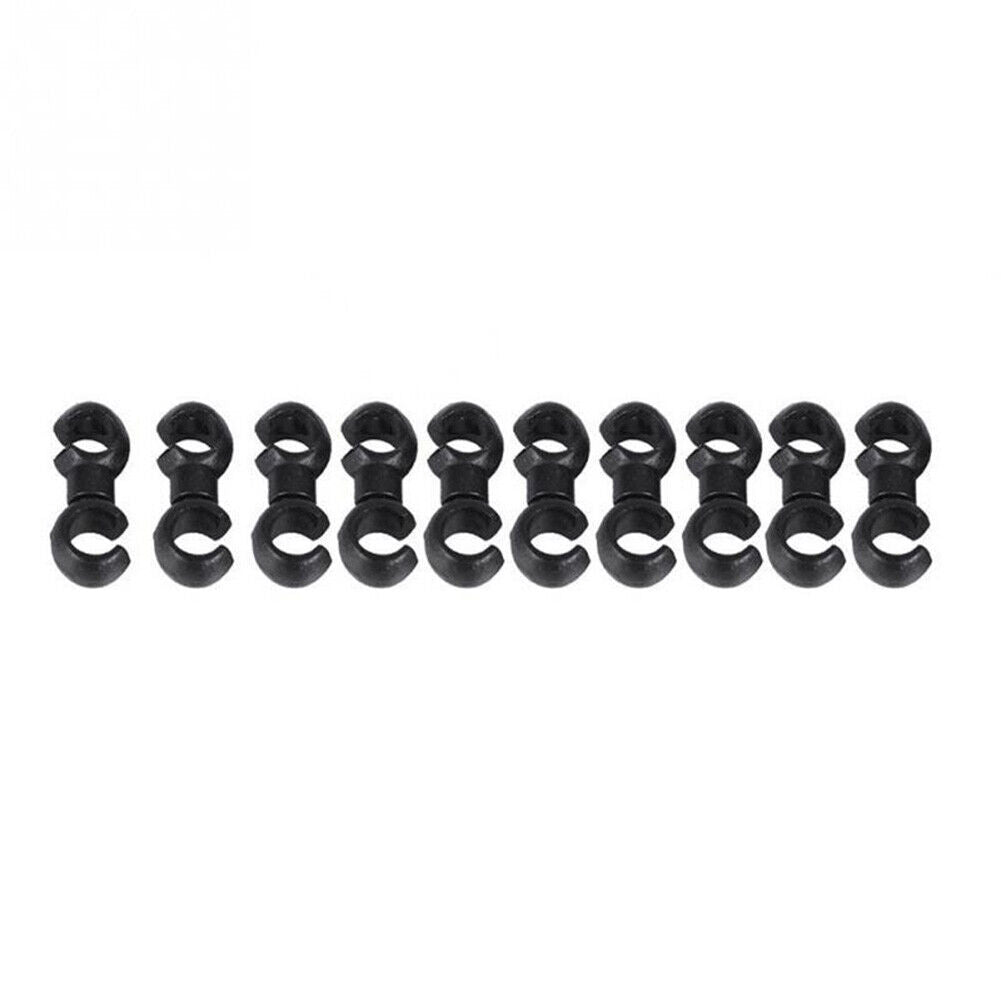 10pcs Bicycle Brake Gear Cable S Style Clips Hose Guide Line Hook (Black)