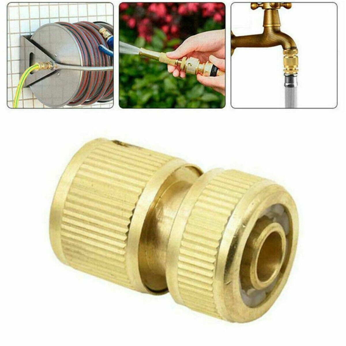 Brass Garden lawn Water Hose fitting Set Pipe Tap Connector tap Adaptor 1/2"