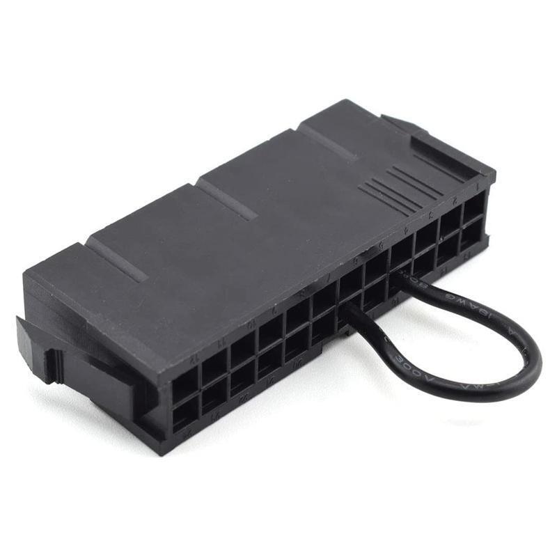 24-Pin Female ATX PSU Power Supply Starter On/Off Switch Jumper Bridge Adapter