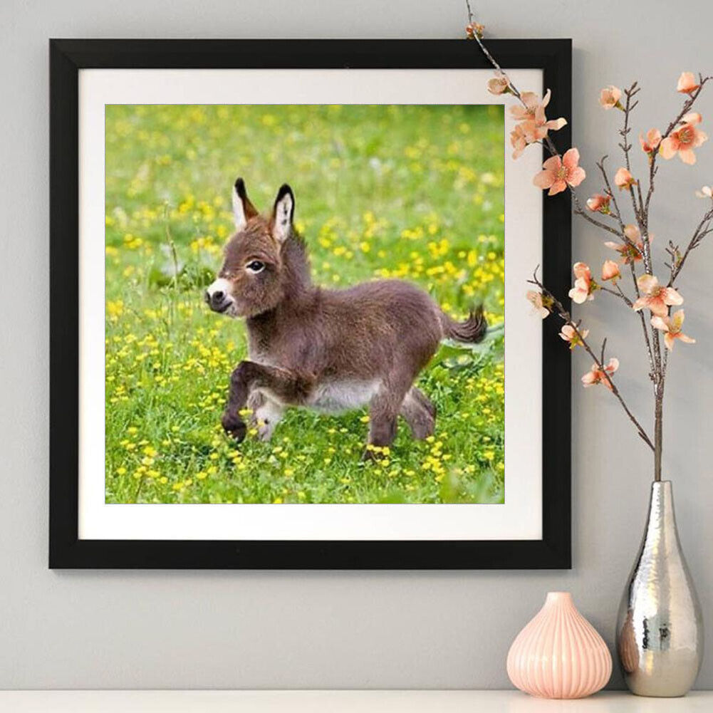 5D DIY Diamond Painting Donkey Full Round Drill Embroidery Home Decor Craft