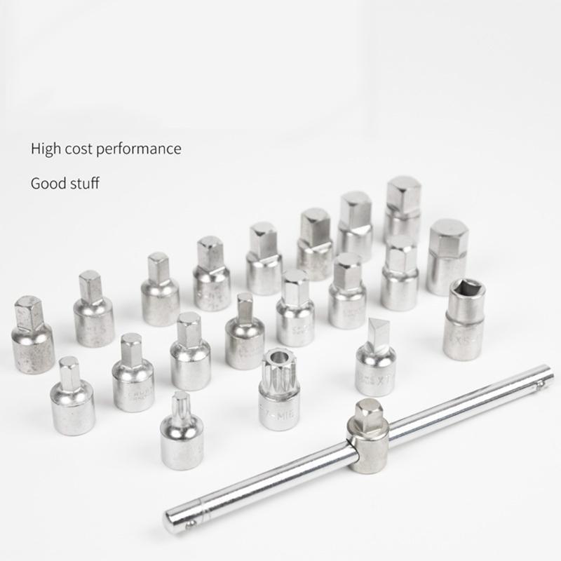 Sturdy Steel Nuts Driver Drill Bit Socket Wrench Screw Nut Drivers 21 Pieces