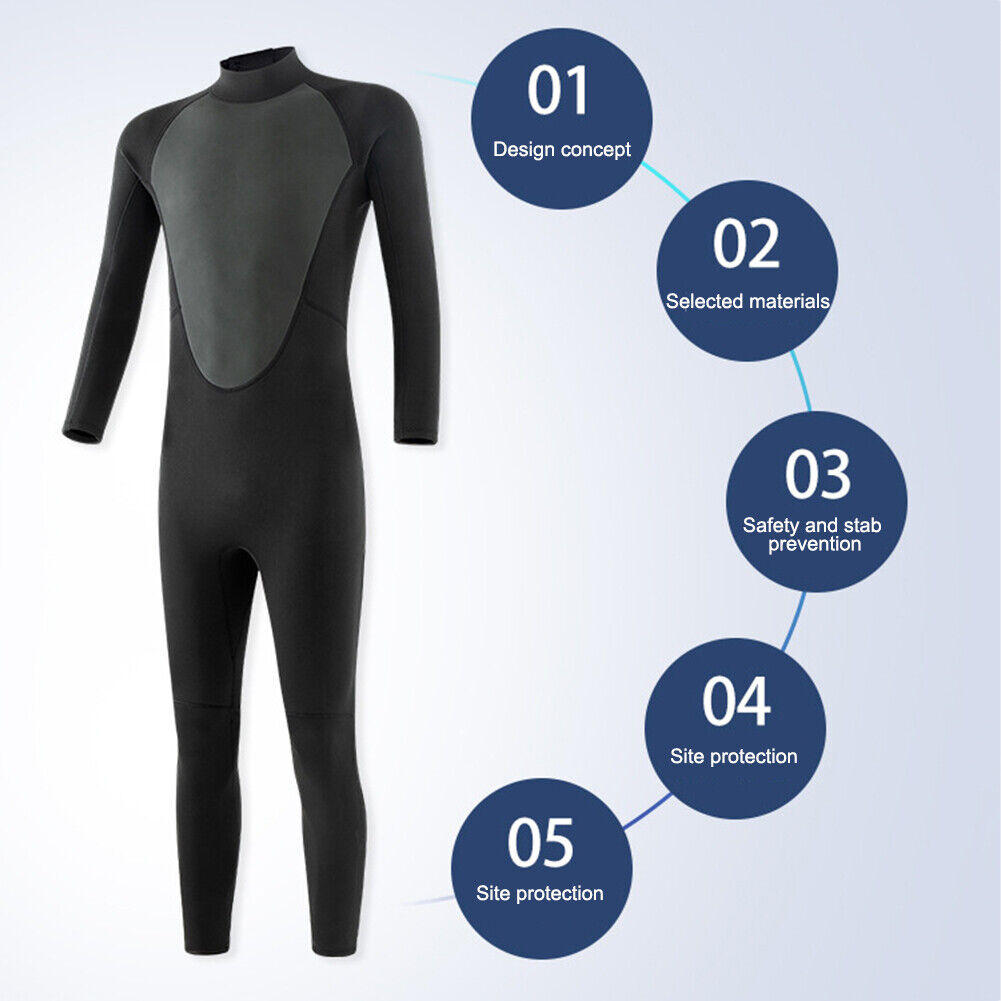 Full Bodysuit Wetsuit Warm Swimming Surfing Snorkeling Diving Suit (M)