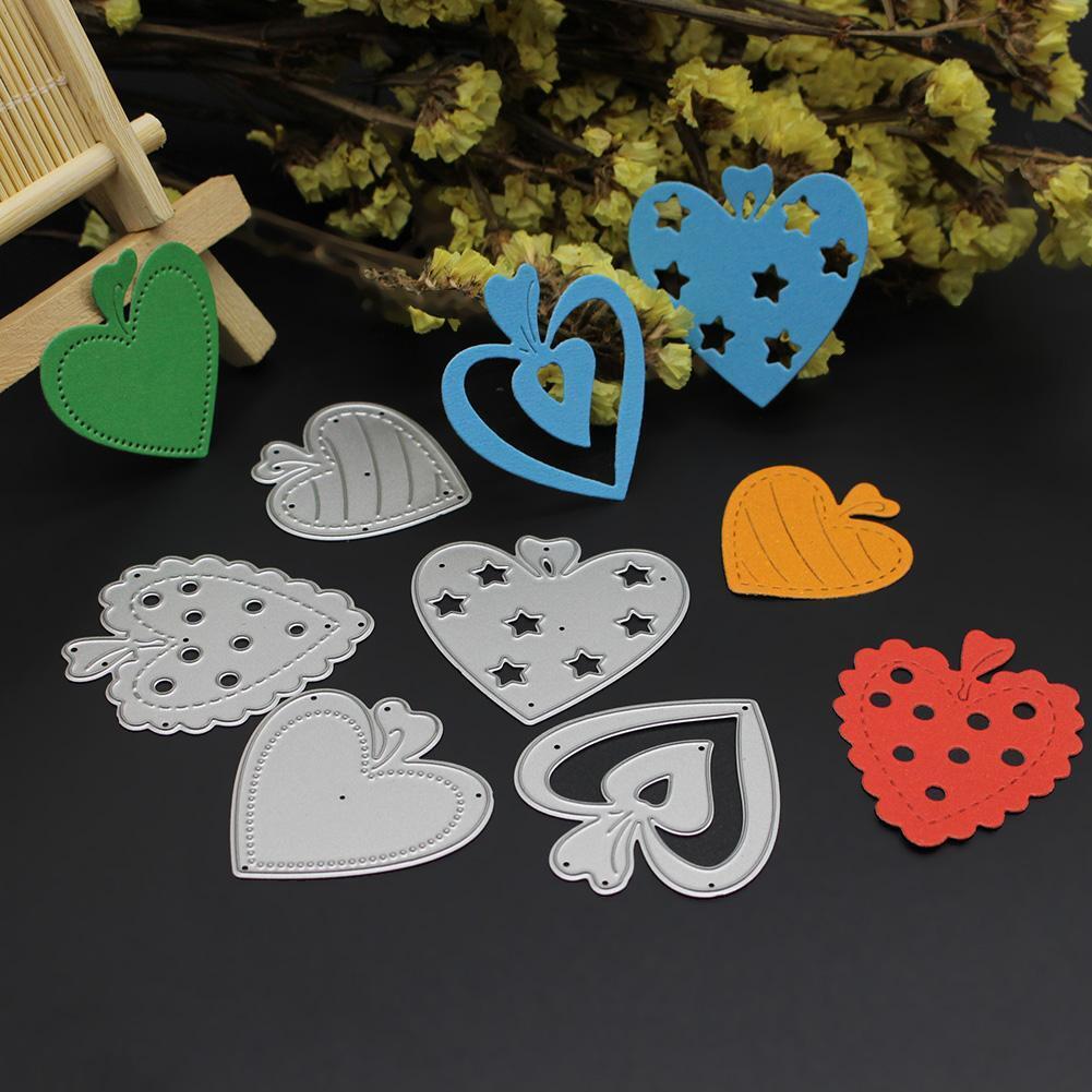 5pcs Heart Sewing Thread Metal Die Cutting Dies DIY Scrapbooking Embossing