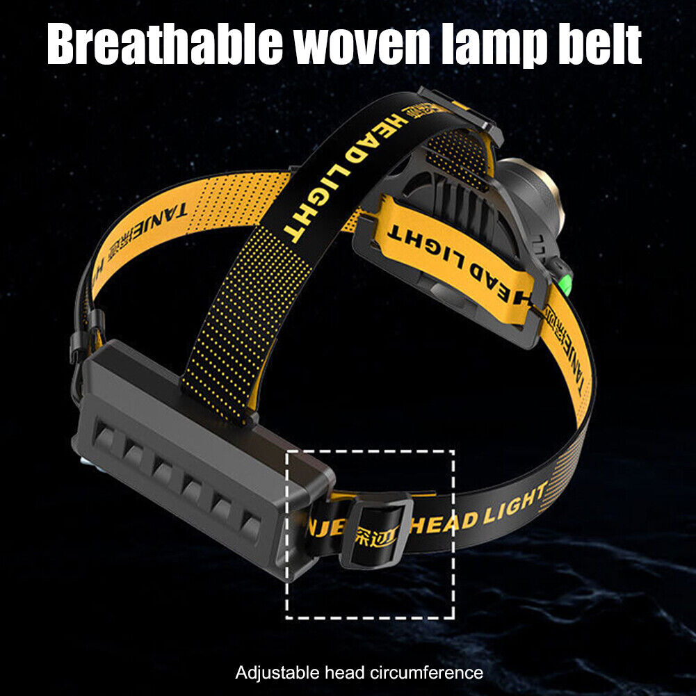 LED Headlamp Fishing Headlight 3 Modes Zoomable Waterproof Camping Light