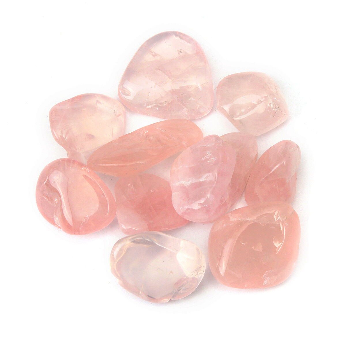 10X Pink Rose Quartz Crystal Tumble Stone Polished Healing Specimen Rock 18mm