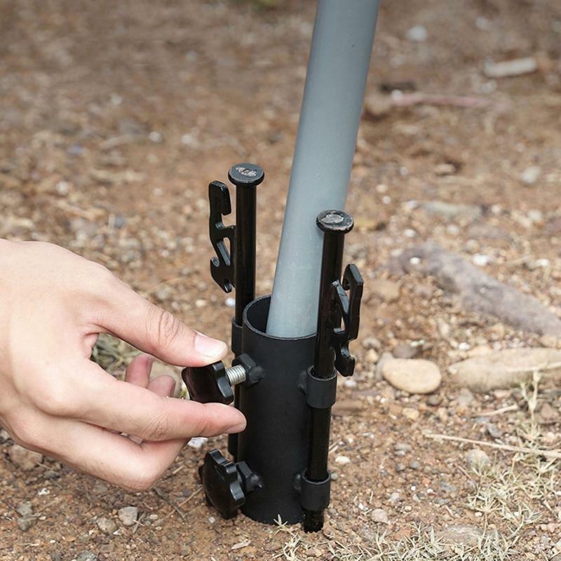 Portable Awning Rod Holder Outdoor Camping Canopy Rod Metal Fixed Tube Windproof