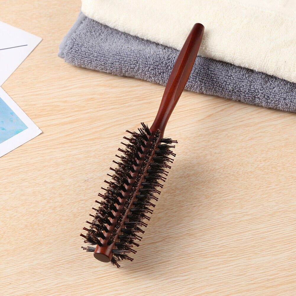 3 Sizes Anti Static Wood Bristle Hair Round Brush Hairdresser Styling