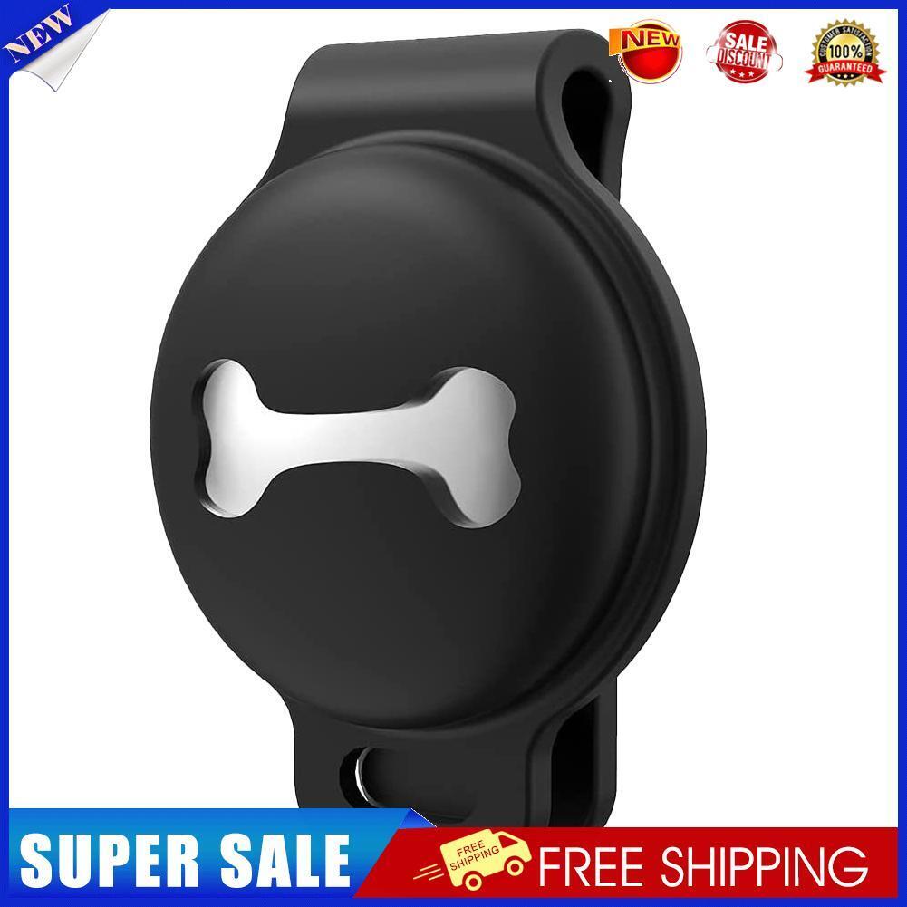 Pet Dog Collar Tracker Cover Anti-Lost for Airtag Protective Case (Black)