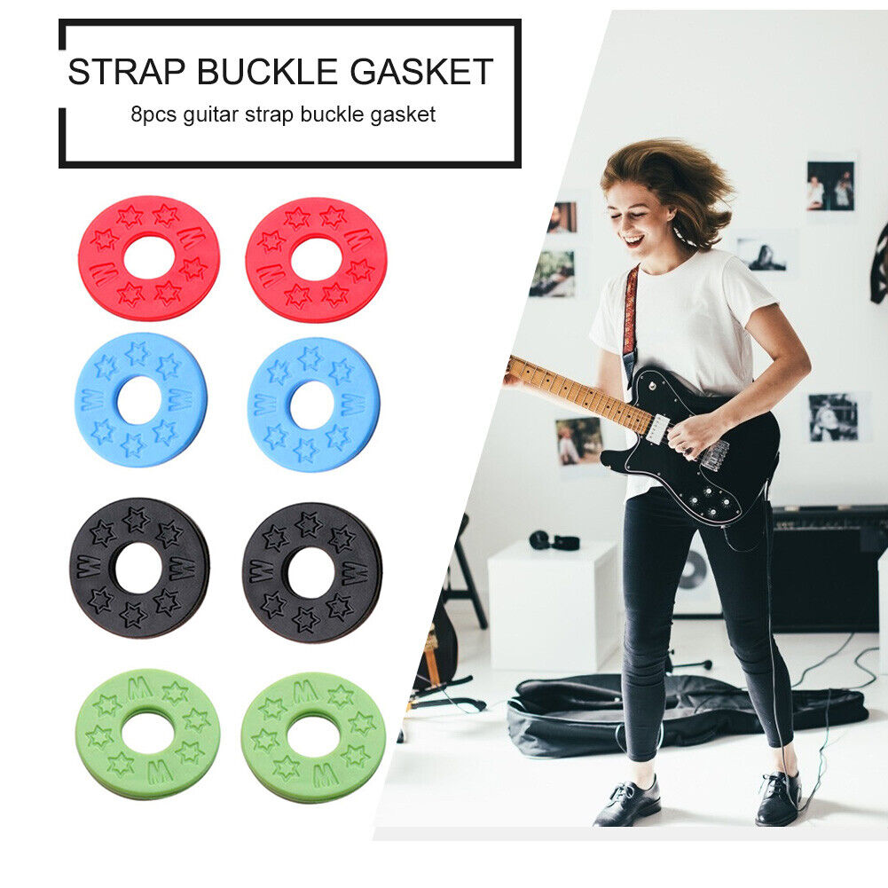 8pcs Rubber Guitars Strap Electric Guitars Bass Musical Instrument Parts