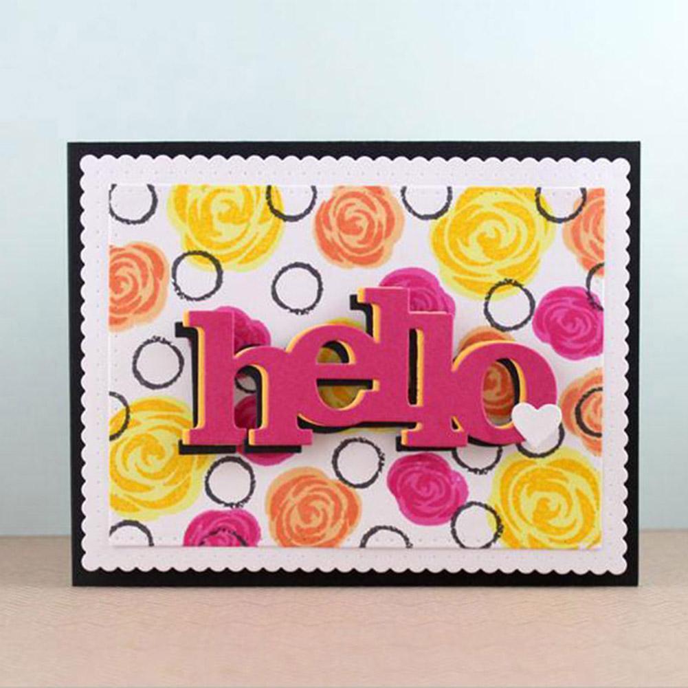 DIY Letter hello Shape Cutting Dies Stencil Scrapbooking Embossing Template