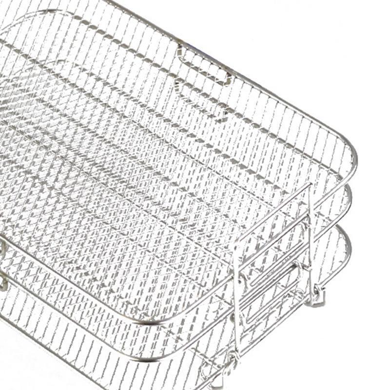 Multi-purpose Air Fryer Rack Toasts Holder Three Layer Square Stackable Racks