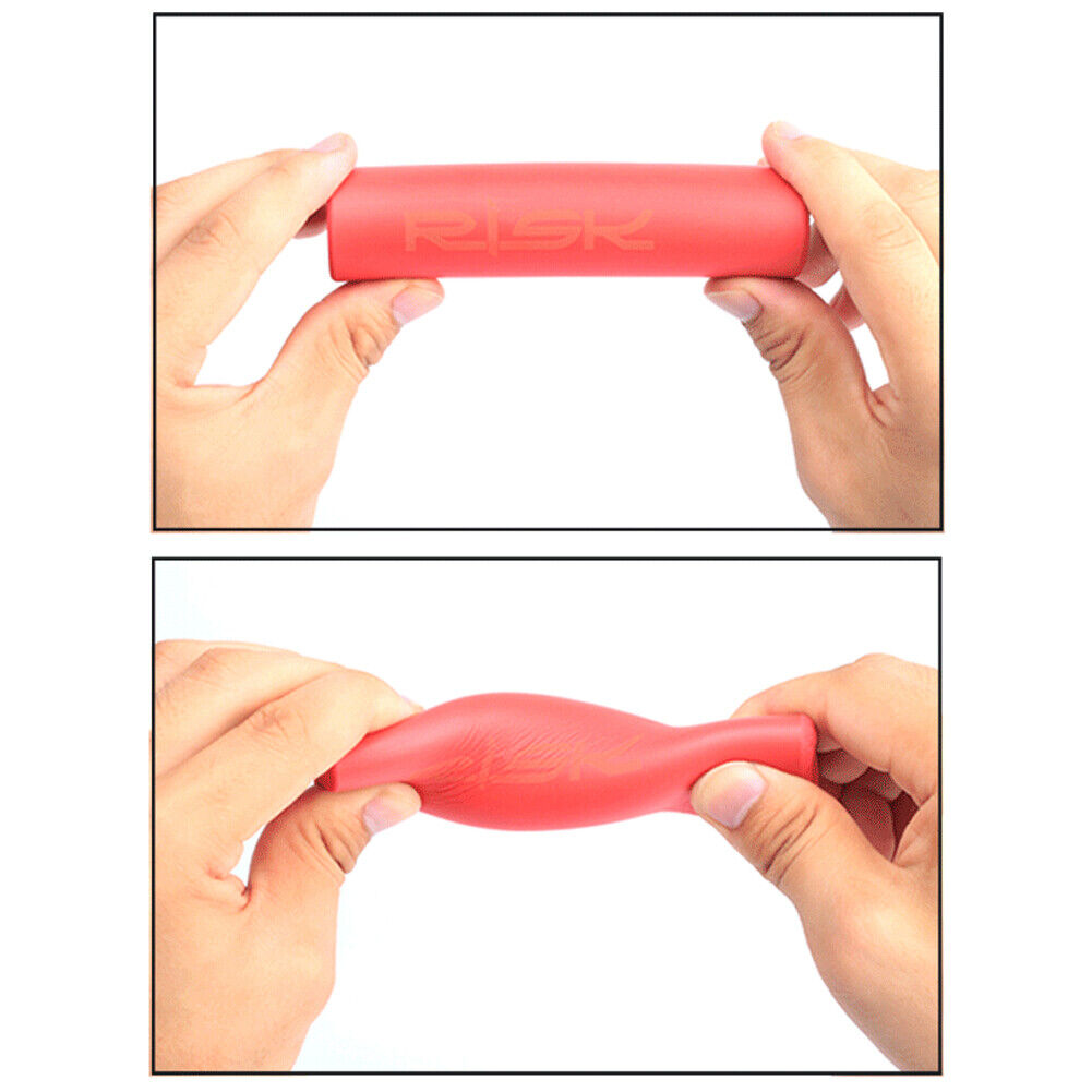 RISK 1 Pair Bicycle Handlebar Cover Non Slip Bike Handle End Grips (Red)