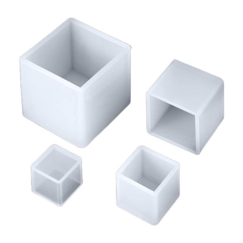 4Pcs DIY Craft Candle Mold Cube Crystal Jewelry Pendant Casting UV Epoxy Mold