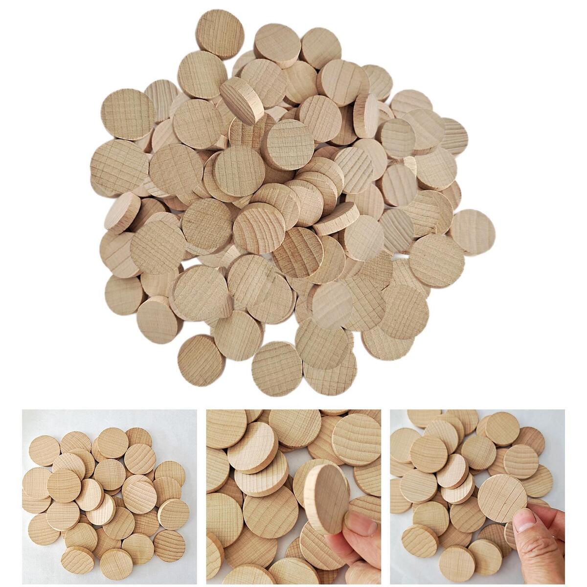 100 * Unfinished  Slice DIY 0.8"  Cutout Chips Crafts en Pieces
