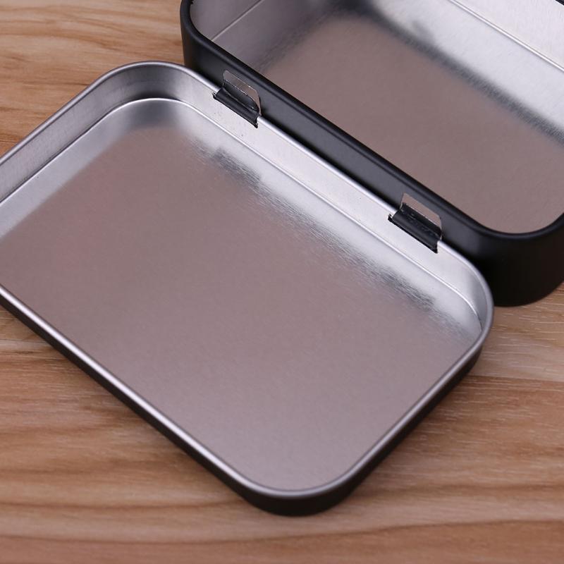Storage Box Small Jewelry Candy Coin Key Organizer Tin Flip Black Gifts Sealed