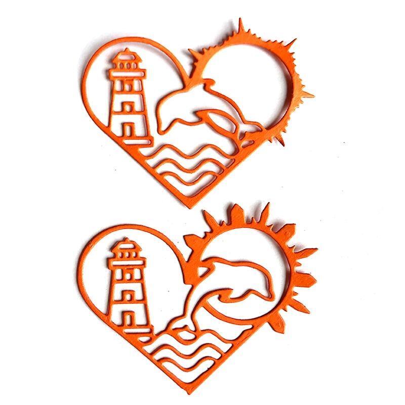 Love Heart Ocean Metal Cutting Dies Handmade Stencil Mold Embossing Pattern