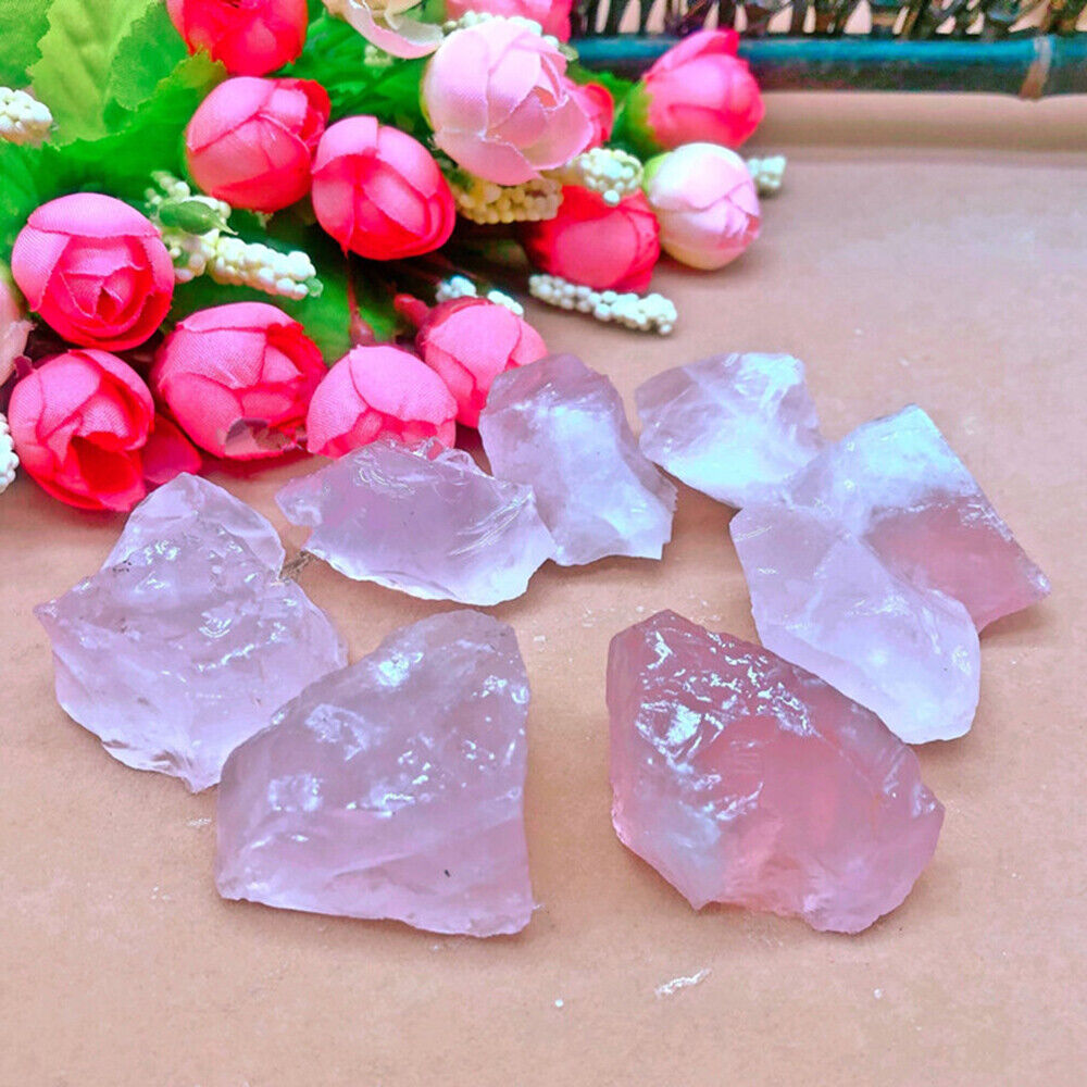 Decoration Healing Stones Pink Crystal Minerals Specimen Natural Rose Quartz