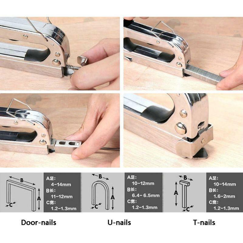 3 in 1 Nail Staple Gun 3 Ways Stapler Tacker for Fixing Furniture Doors Home