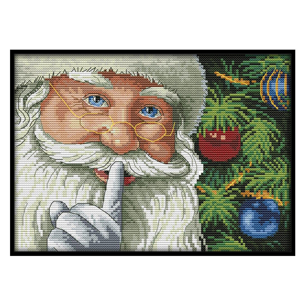 Full Cross Stitch 14CT Santa Claus Counted Embroidery DIY Needlework Kits