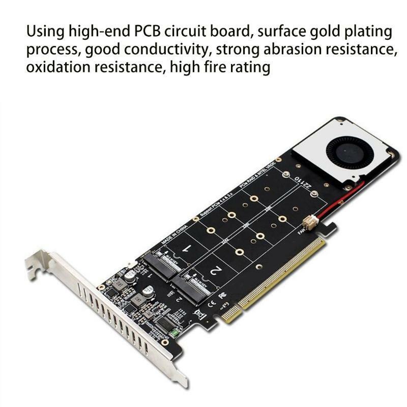 14000Mb/s NVME Adapter M.2 NVME M Key to PCIE 4.0 X16 Expansion Riser Card RAID