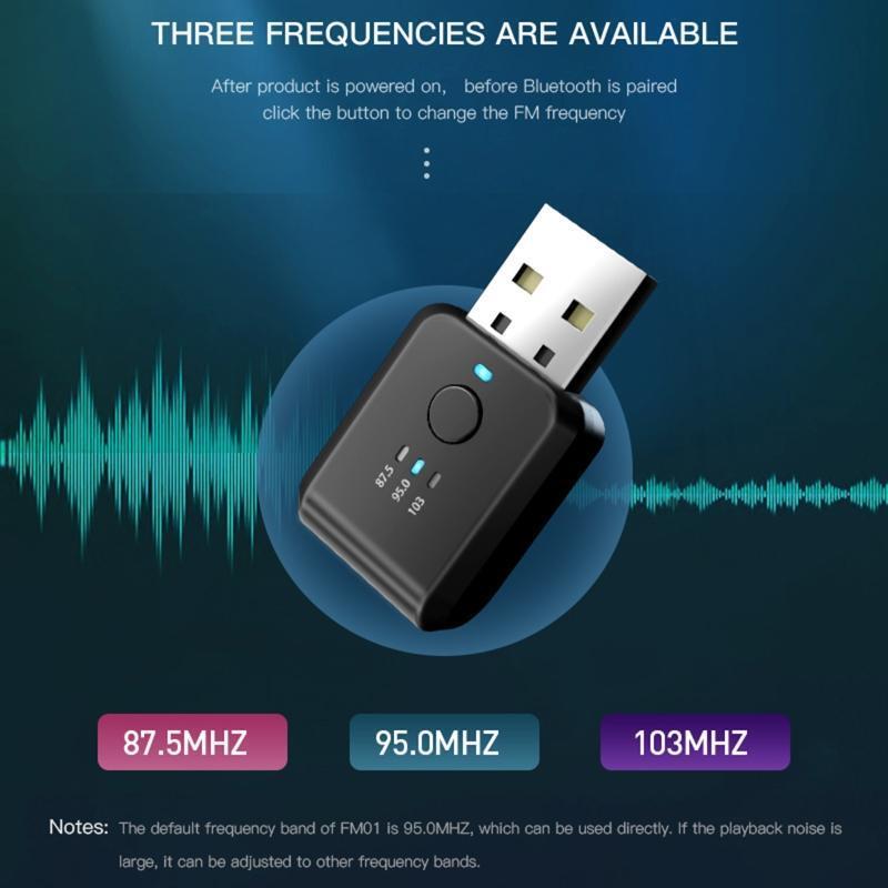 Car Wireless FM Transmitter Bluetooth-compatible 5.1 Radio Modulator Noise Free