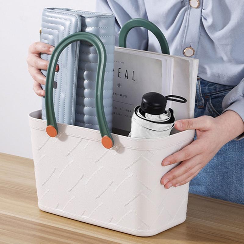 Portable Shower Caddy Tote Plastic Storage Basket with Handle Box Organizer
