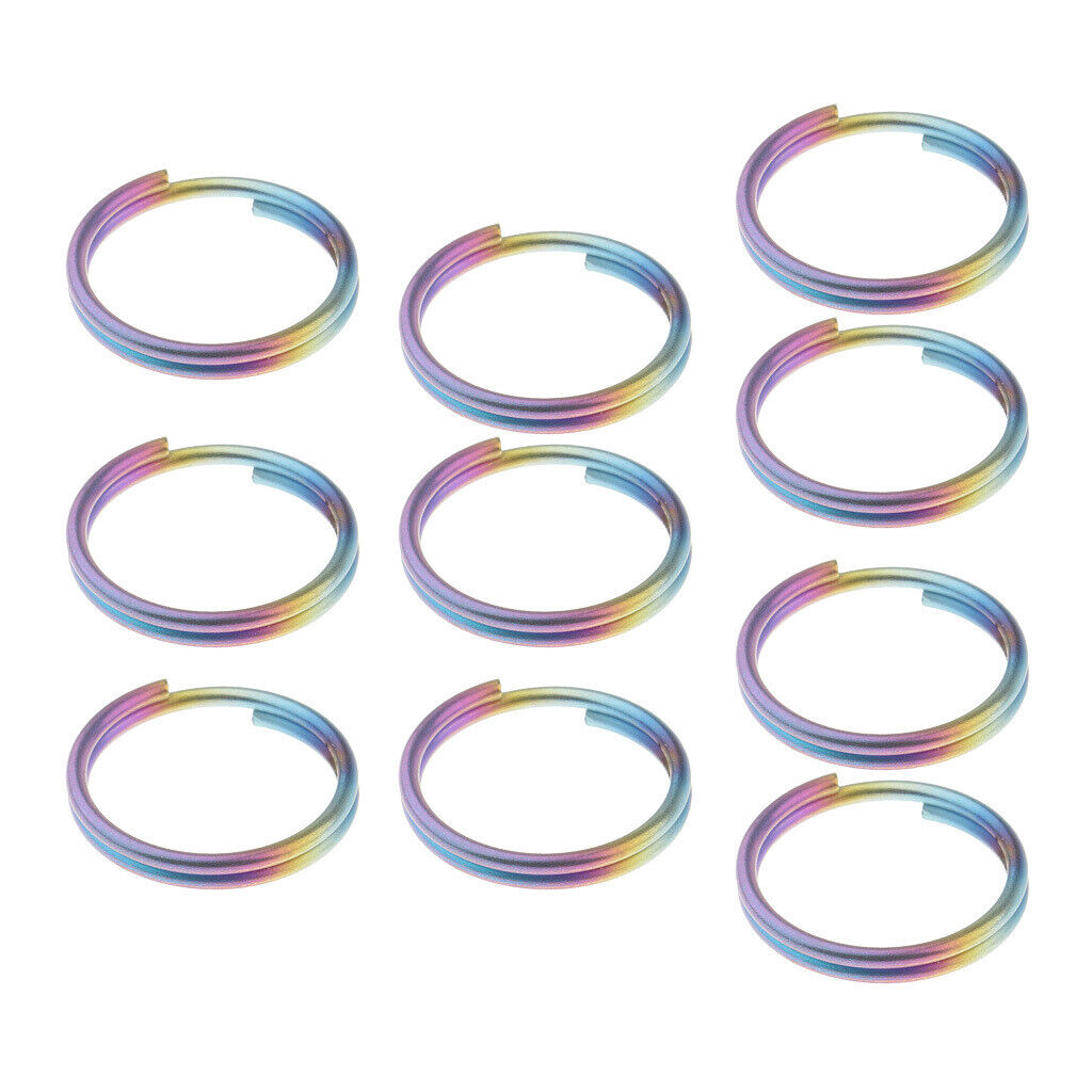10 Pieces Titanium Key Rings Pocket Tools  Keychains  - 14mm