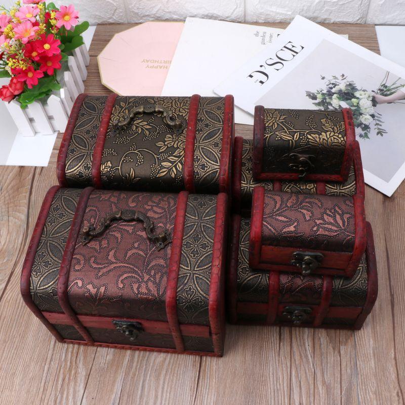 3Pcs Wooden Jewelry Box for Women Organizer Case Solild Wood for Jewelry Watches