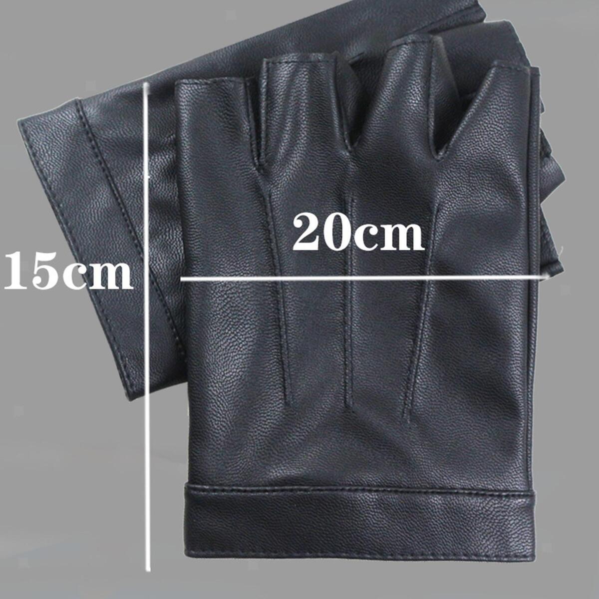 PU Leather Gloves Half Finger Gloves for Motorbike Climbing Running