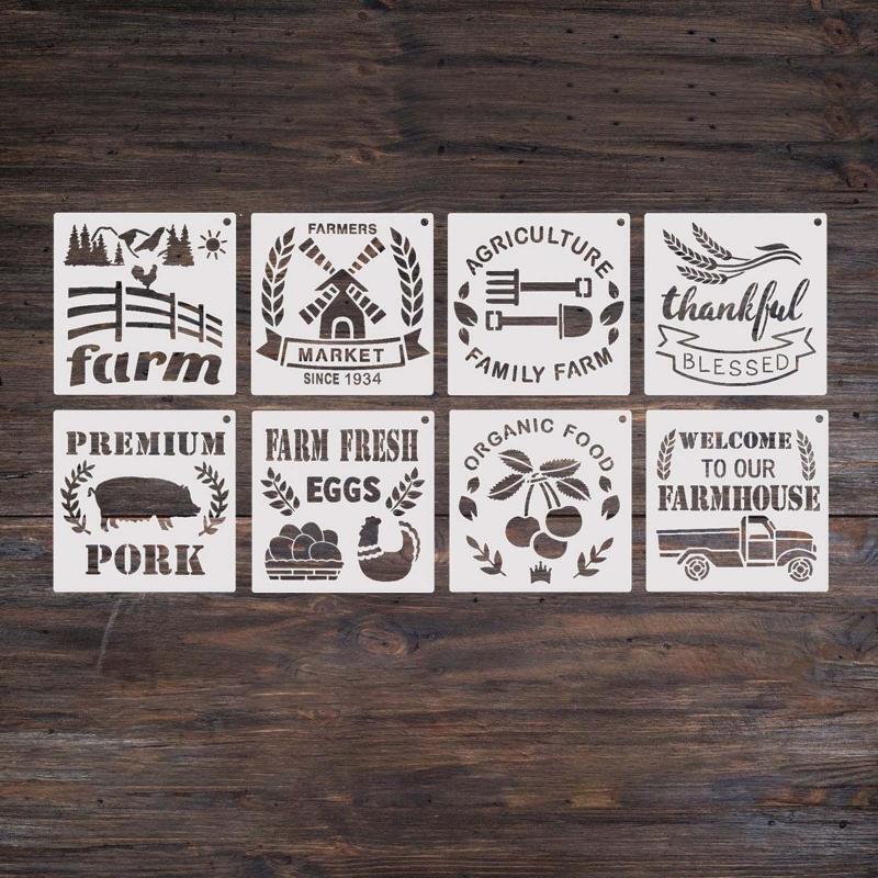 16Pcs Farmhouse Templates Art Drawing Stencil for Kid Art Painting Card Making
