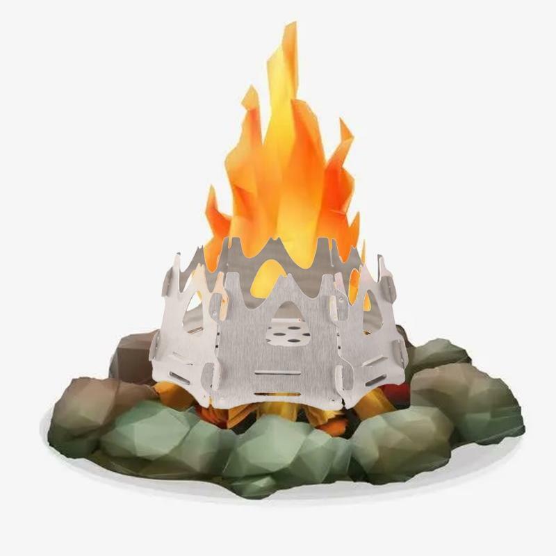 Folding Wood Stove Portable Camping Stove for Outdoor Picnic Hiking Cooking