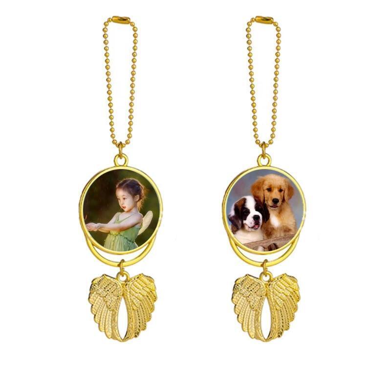 Dye Sublimation Angel Wings Pendant Blank Heat Transfer Printing Jewelry Making
