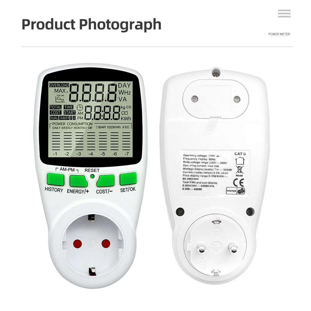 Analyzer Energy Monitor Electricity Meter Socket Power Meter Power Consumption