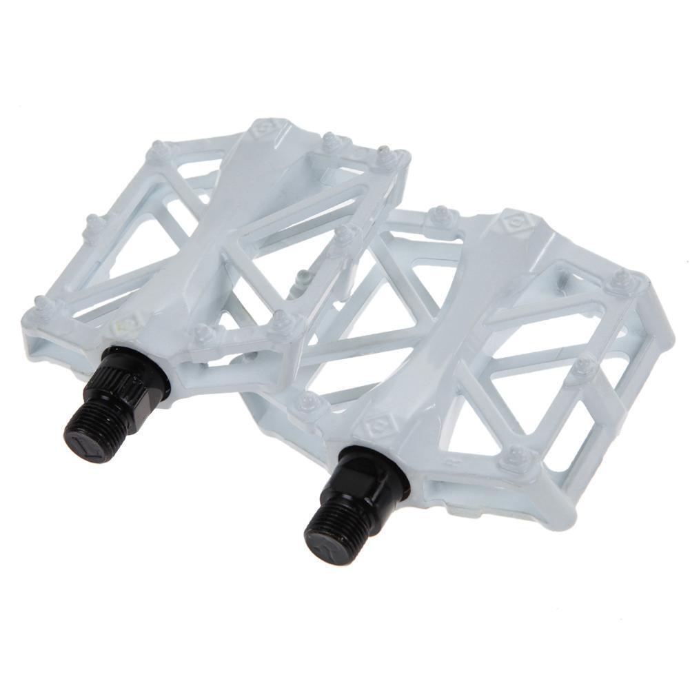 9/16 in Bike Pedals Ultra-Light Alloy Cycling Treadle Universal WHITE