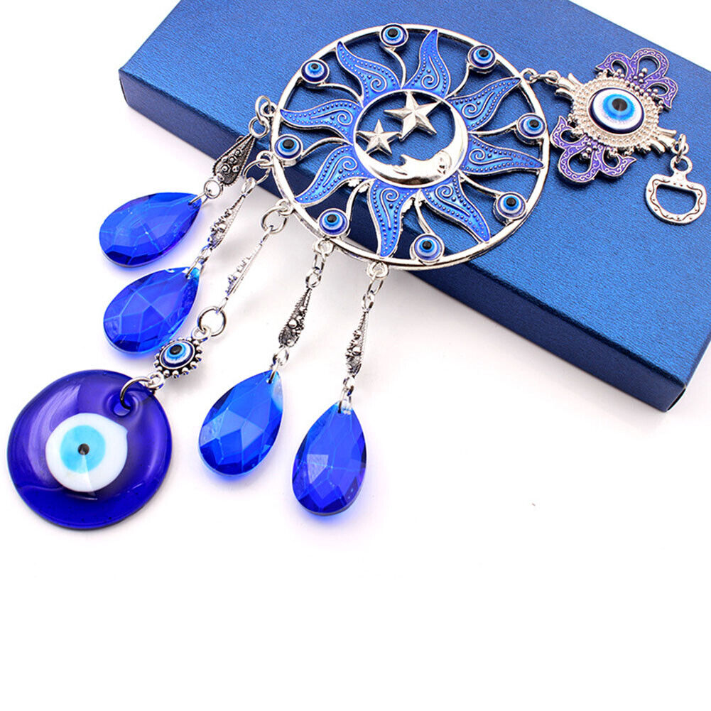 Crystals Dream Catcher Pendant Ornaments Blue Devil Eye Home Room Decor