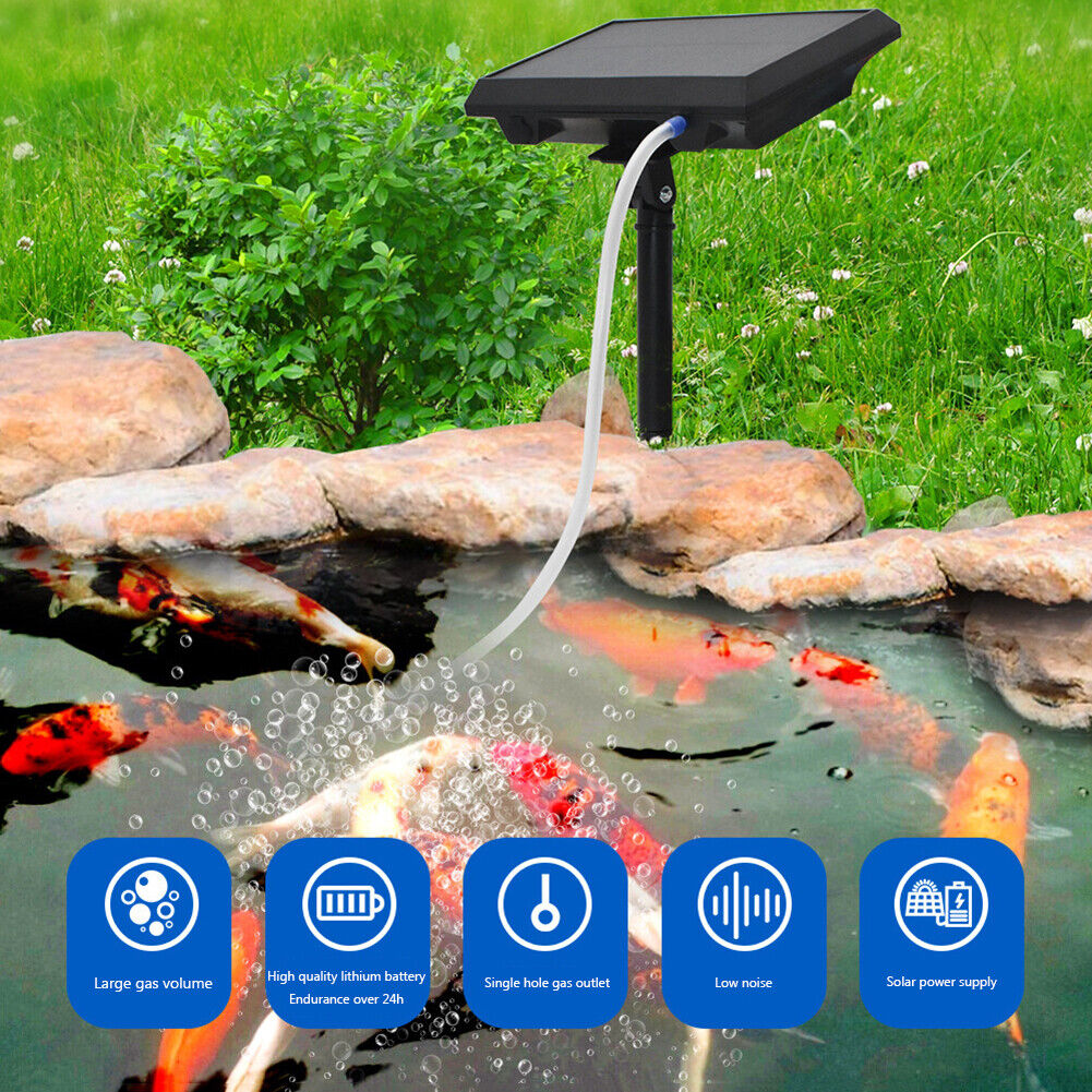 Energy-Saving Solar Air Pump Oxygenator Fish Tank Aquarium Oxygen Aerator