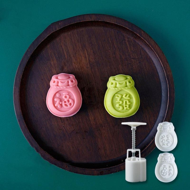 50g Cute Blessing Bags Shaped Pastry Moulds Mooncake Mold Plastic Mooncake Mould