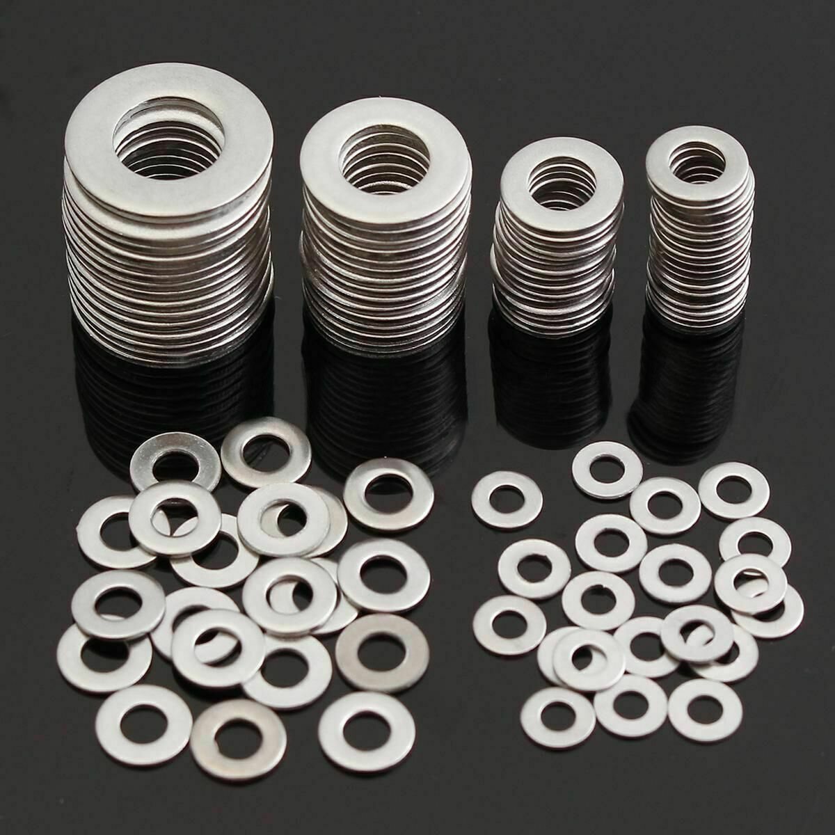 105pcs Stainles Steel Washers Metric Flat Washer Screws Kit M3 M4 M5 M6 M8 M10