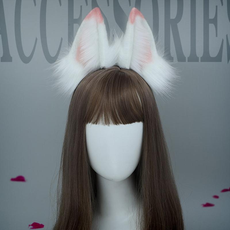 Faux Fur Wolf Ears Cat Ear Headband Hair Hoops Night Party Anime Lolita Hairband