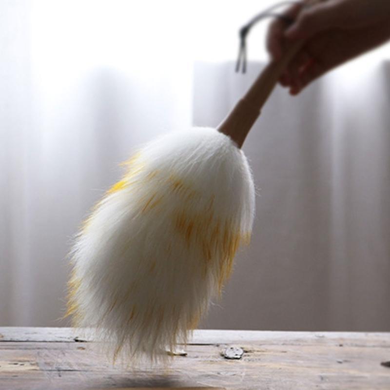 Dust Mites Dusting Brush Household Wool Short Beech Wood Handle
