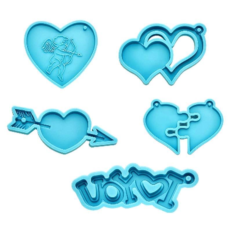 5 Pieces Silicone Pendant Moulds Silicone Clay Molds Silicone Chocolate Moulds