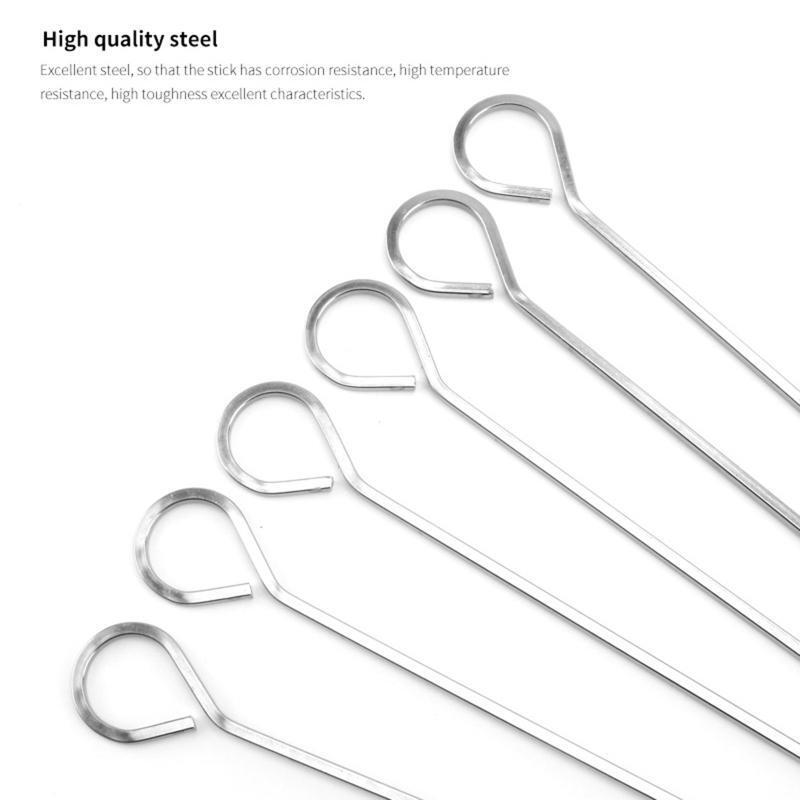 6 Pcs Kabob Skewers Stainless Steel Barbecue Prod Outdoor Picnic Reusable Needle