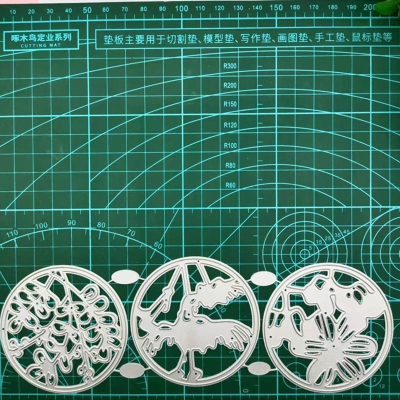 Round Hollow Flowers Cutting Dies Stencil Scrapbooking DIY Album Stamp Paper