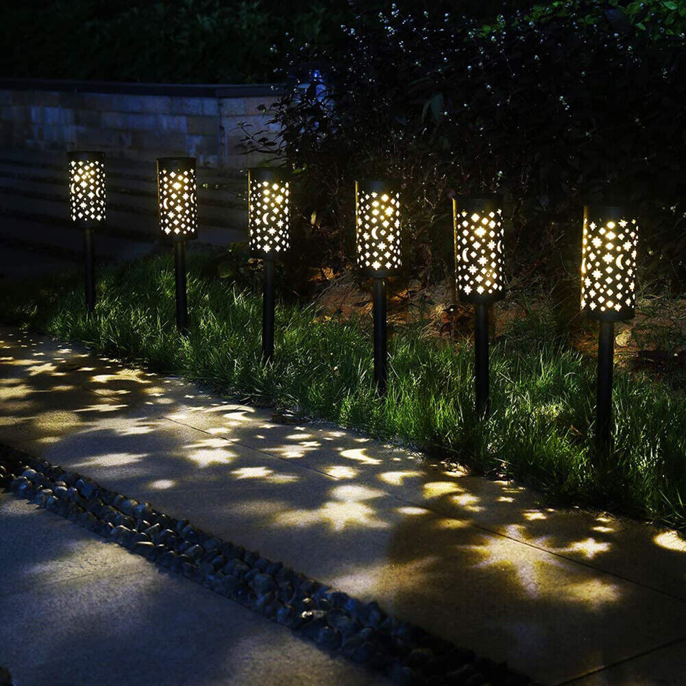 LED Solar Lanterns Moon Star Hollow Outdoor Garden Yard Patio Decorations