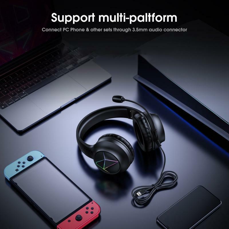 Universal Gaming Headset Over-ear Wired Headset Noise-cancelling Home Office