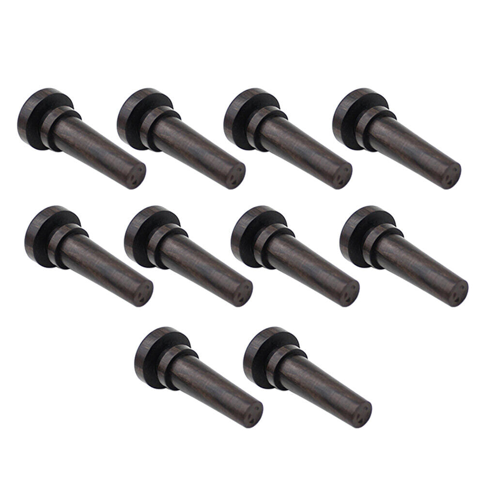 10 Pieces Ebony Violin Tail  Fasten 3/4 4/4 Size Violin  Pin