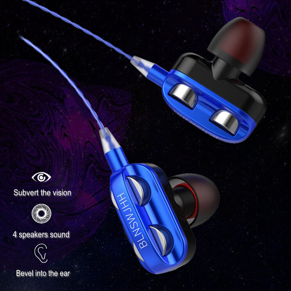 A4 In-Ear Headphone 3.5mm Plug Ergonomic Wired Earphones for Phone (Blue)