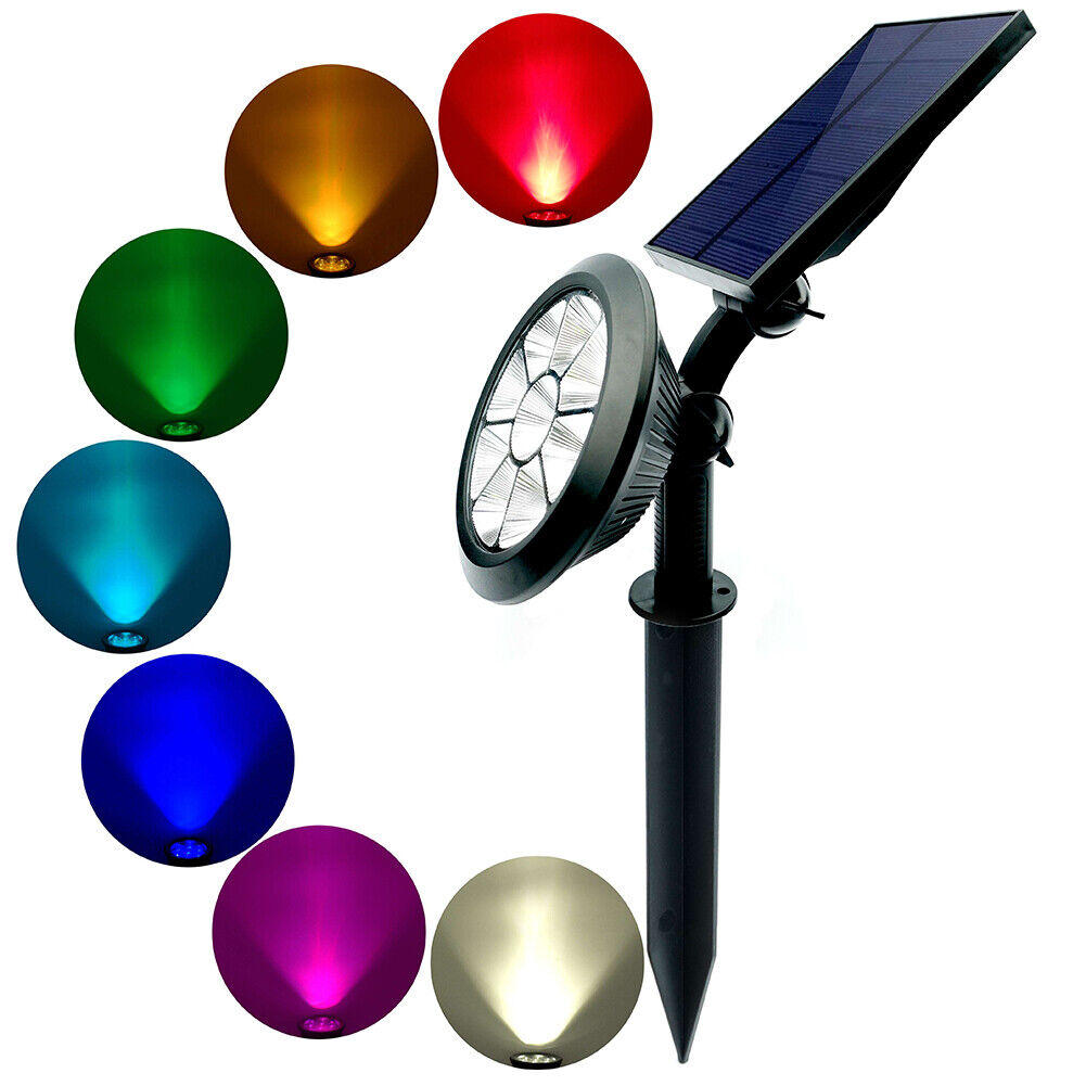 9 LED Waterproof Solar Spotlight Garden Lawn Ground Lighting Wall Lamp (B)