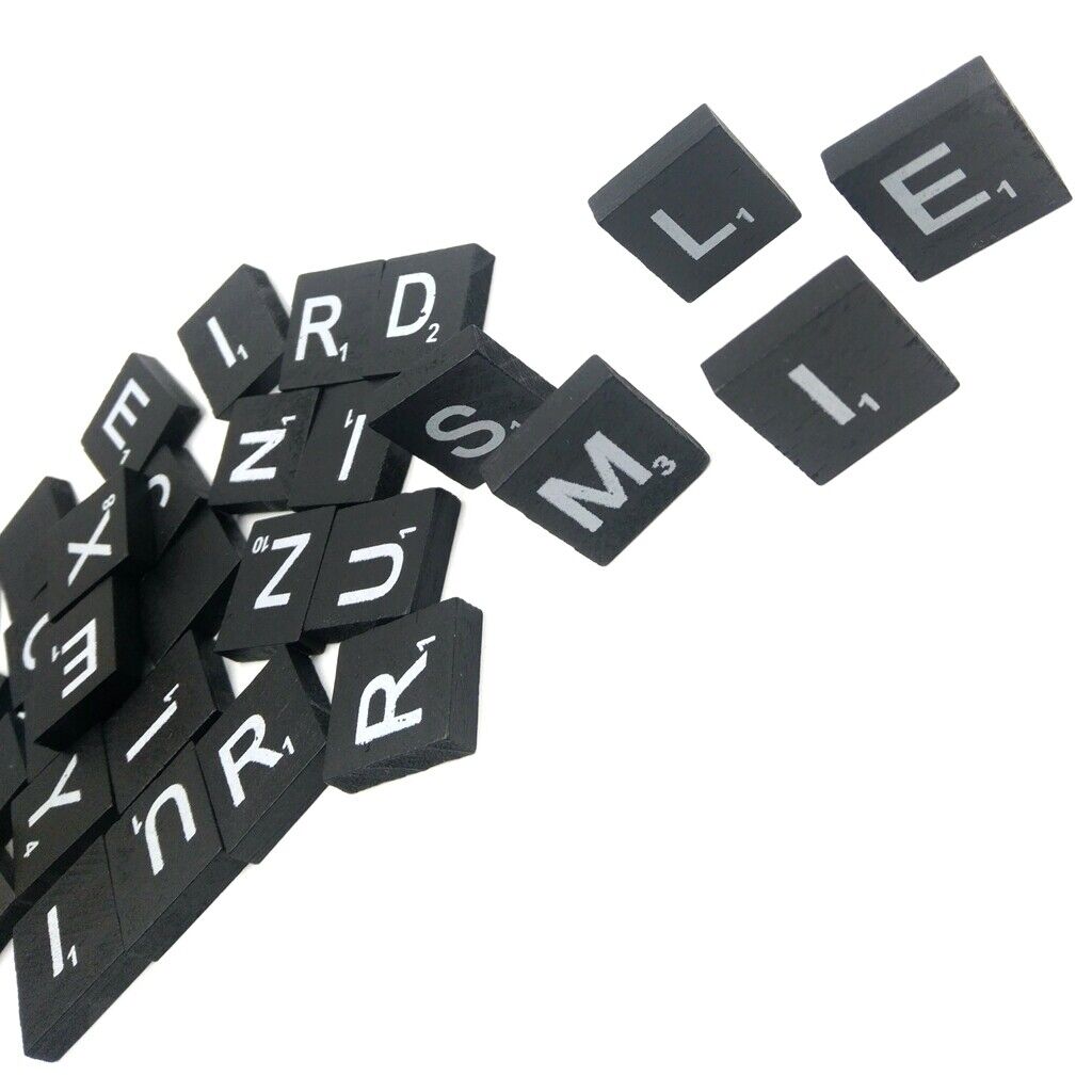 100 Pieces New Wooden Alphabet Tiles Mixed Letters and Number Game Pieces